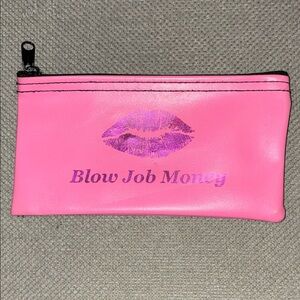 BJ Pink Kiss Graphic Zip Pouch - Blow Job Money
